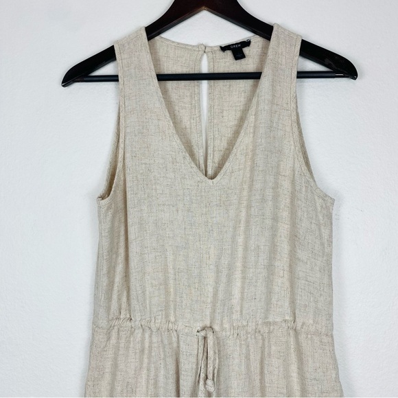 DREW For Anthropologie Oat Tan Linen Blend Jumpsuit Small - Picture 2 of 13